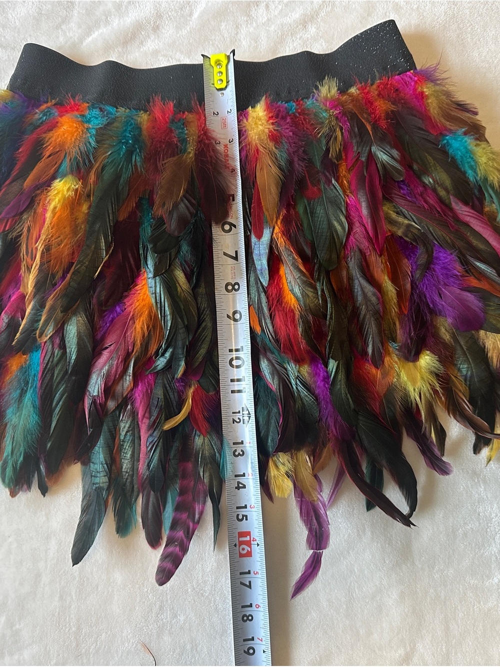 Multicolor Feather Trim Mini Skirt - Picture 5 of 6